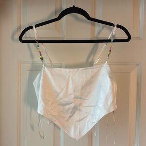 Forever 21 bandana top with beaded straps y2k